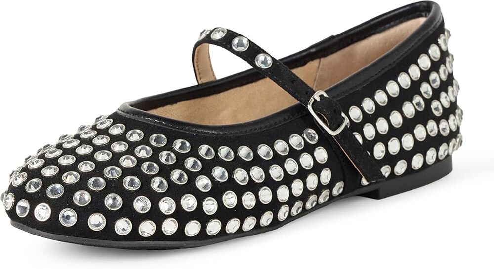 BRAND NEW ~ NWT ~ The Drop Black Studded Katy Mary Jane Flat ~ Women's 6 1/2